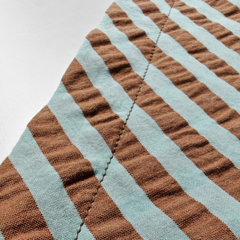 Bandana Rayé Bleu et Taupe, pour Chien