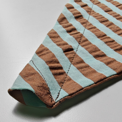 Bandana Rayé Bleu et Taupe, pour Chien