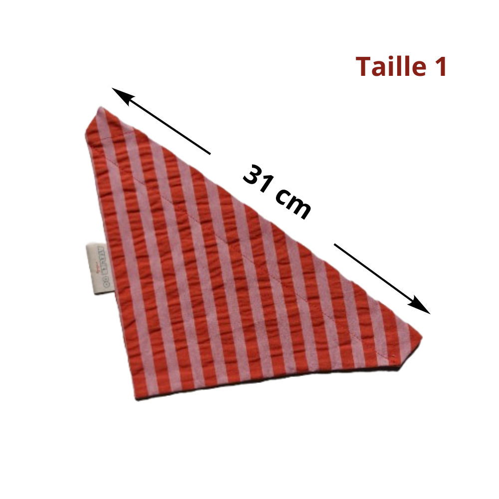 Bandana Rayé Rose et Orange, pour Chien