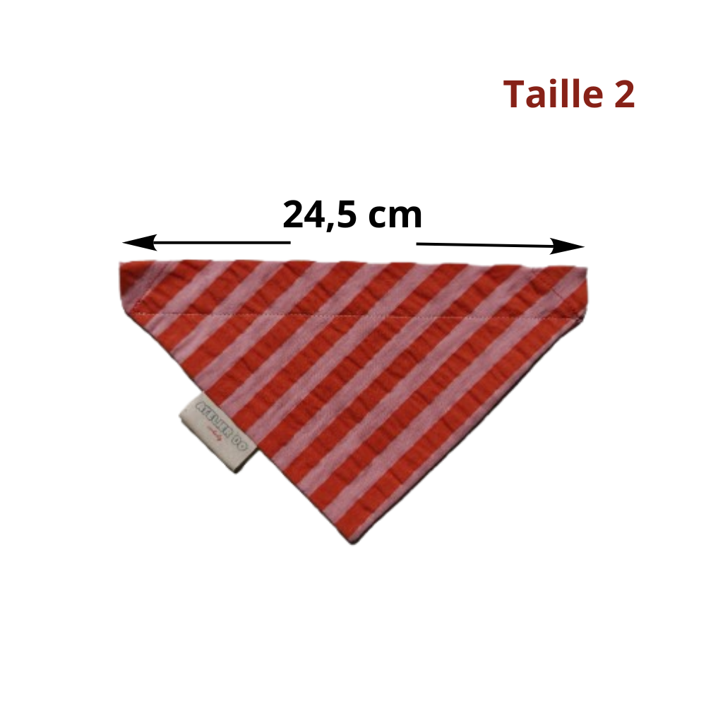 Bandana Rayé Rose et Orange, pour Chien
